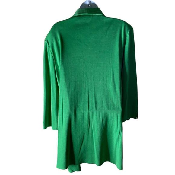 Misook Oversized Cardigan Tunic Women's XL Long Sleeves Hook & Eye Knitted Green - Picture 4 of 7